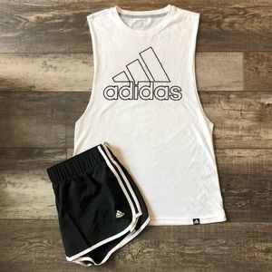 White Adidas Muscle Tank Top Small